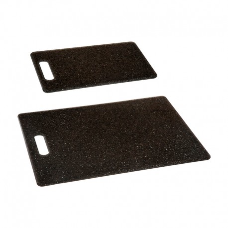 Tabla de cortar de plástico efecto piedra negra 2uds.
