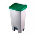 Contenedor de basura 120L verde con pedal