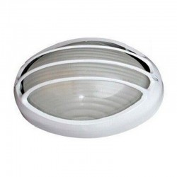 Aplique semi-ovalado con rejilla blanco E27 42W