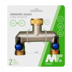 Derivación doble salida H3/4"xM3/4"