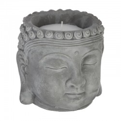 Cabeza de buda de cemento con vela de citronela 13,5x13cm