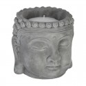 Cabeza de buda de cemento con vela de citronela 13,5x13cm