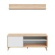 Mueble para TV con estante roble/blanco Kikua Plus
