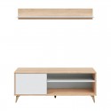 Mueble para TV con estante roble/blanco Kikua Plus