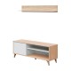 Mueble para TV con estante roble/blanco Kikua Plus