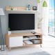 Mueble para TV con estante roble/blanco Kikua Plus