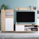 Mueble para TV con estante roble/blanco Kikua Plus