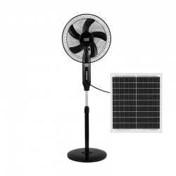 Ventilador de pie solar motor DC negro 30W Boreal