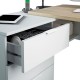 Mesa de escritorio de melamina blanco/roble Office