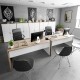 Mesa de escritorio de melamina blanco/roble Office