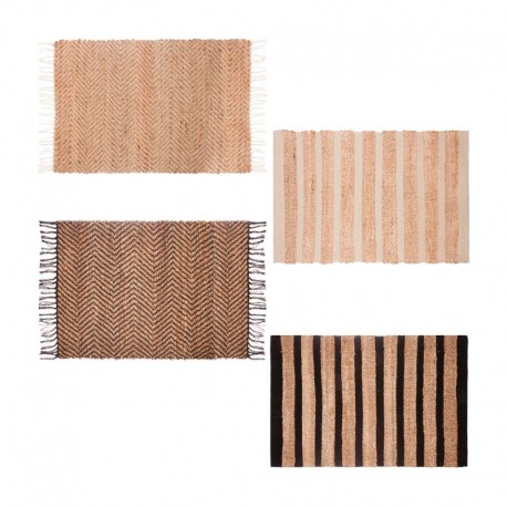 Alfombra rectangular de yute Patrón