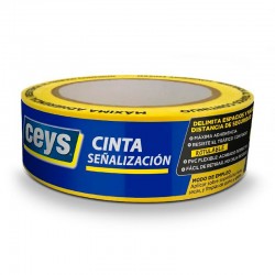 Cinta adhesiva de señalización amarilla rotulable 50mmx33m Ceys