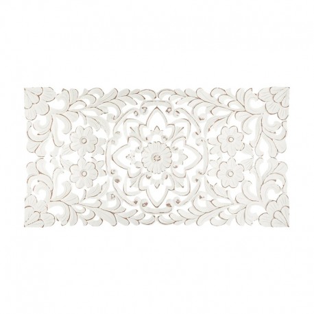 Cuadro tallado de madera blanco 85x1x45cm
