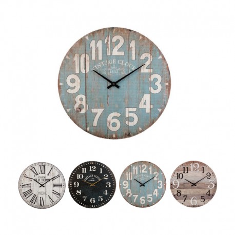 Reloj decorativo de pared de madera 38cm