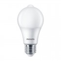 Bombilla estándar LED E27 con sensor 8W 806lm 4000K 280º Philips
