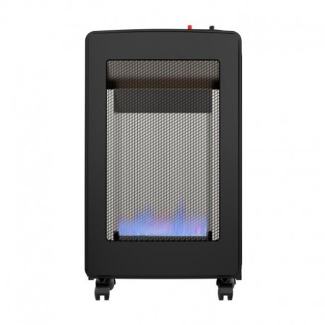 Estufa de gas llama azul plegable negra con ruedas 4,2kW