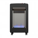 Estufa de gas llama azul plegable negra con ruedas 4,2kW