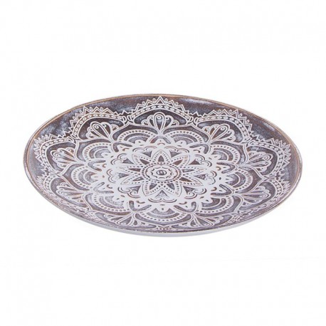 Bandeja decorativa mandala decapada de madera 40x4cm