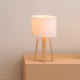 Lámpara de sobremesa de madera con pantalla blanca E27 25W Molu
