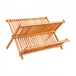 Escurreplatos de bambú plegable 42x33x27cm