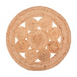 Salvaplatos de yute vegetal/poliéster 38cm Calado
