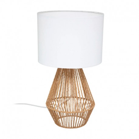 Lámpara de mesa de metal y algodón E27 25W Lila