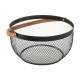Frutero de metal retro negro con asa de madera 29x15cm