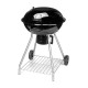 Barbacoa de carbón redonda con tapa y ruedas 56cm