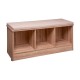 Banco recibidor de madera natural con funda