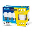 Bombilla esférica LED E27 7W 8100lm 4000K Pack 2+1
