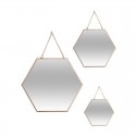 Set de 3 espejos de pared hexagonales