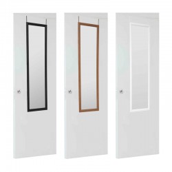 Espejo de puerta de PVC negro/marrón/blanco 35x125cm