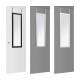 Espejo de puerta de poliestireno negro/plata/blanco 36x110cm