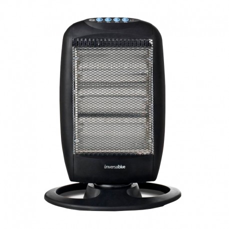 Calefactor halógeno oscilante negro 1200W Paraíso
