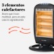 Calefactor halógeno oscilante negro 1200W Paraíso