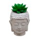 Planta artificial decorativa de polietileno en maceta de cemento Buda 9x12,5cm