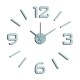 Reloj de pared adhesivo de plástico efecto plata 60cm