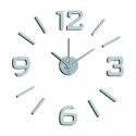 Reloj de pared adhesivo de plástico efecto plata 60cm