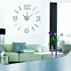 Reloj de pared adhesivo de plástico efecto plata 60cm