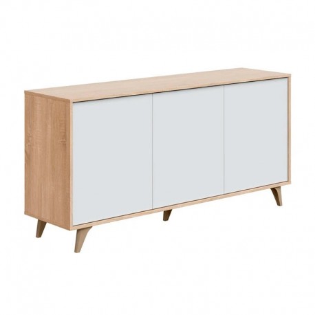 Aparador de 3 puertas de melamina roble canadian/blanco artik Relax Plus
