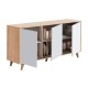 Aparador de 3 puertas de melamina roble canadian/blanco artik Relax Plus