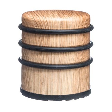 Tope metálico efecto madera para puerta 7x8cm