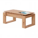 Mesa de centro elevable de melamina roble Nodi