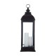 Farol portavelas de 3 velas LED de plástico ABS negro