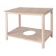 Mesa de camilla rectangular de madera de haya con hueco para brasero