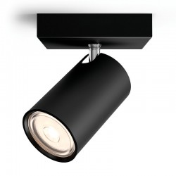 Foco de metal negro GU10 5,5W Kosipo Philips