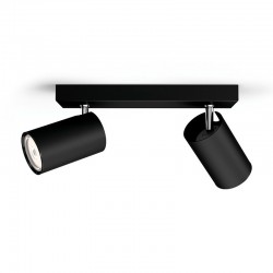 Regleta de 2 focos negra GU10 5,5W Kosipo Philips