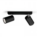 Regleta de 2 focos negra GU10 5,5W Kosipo Philips