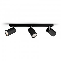 Regleta de 3 focos negra GU10 5,5W Kosipo Philips