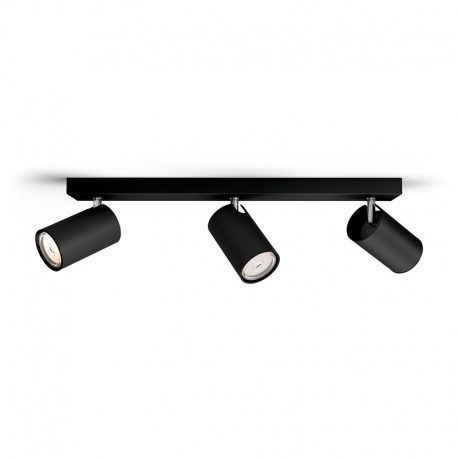 Regleta de 3 focos negra GU10 5,5W Kosipo Philips